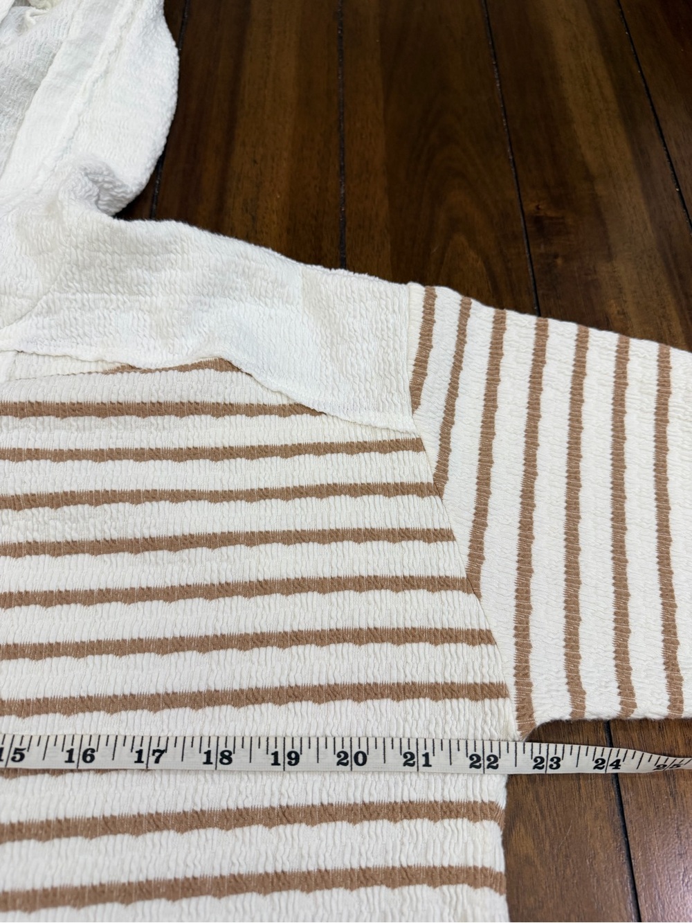 CATO Striped Hooded Henley Textured Top M EUC - Picture 5 of 9